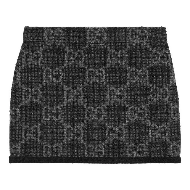 (WMNS) Gucci Tonal GG Tweed Skirt 'Dark Grey' 774516-ZAPA4-1074 - 1