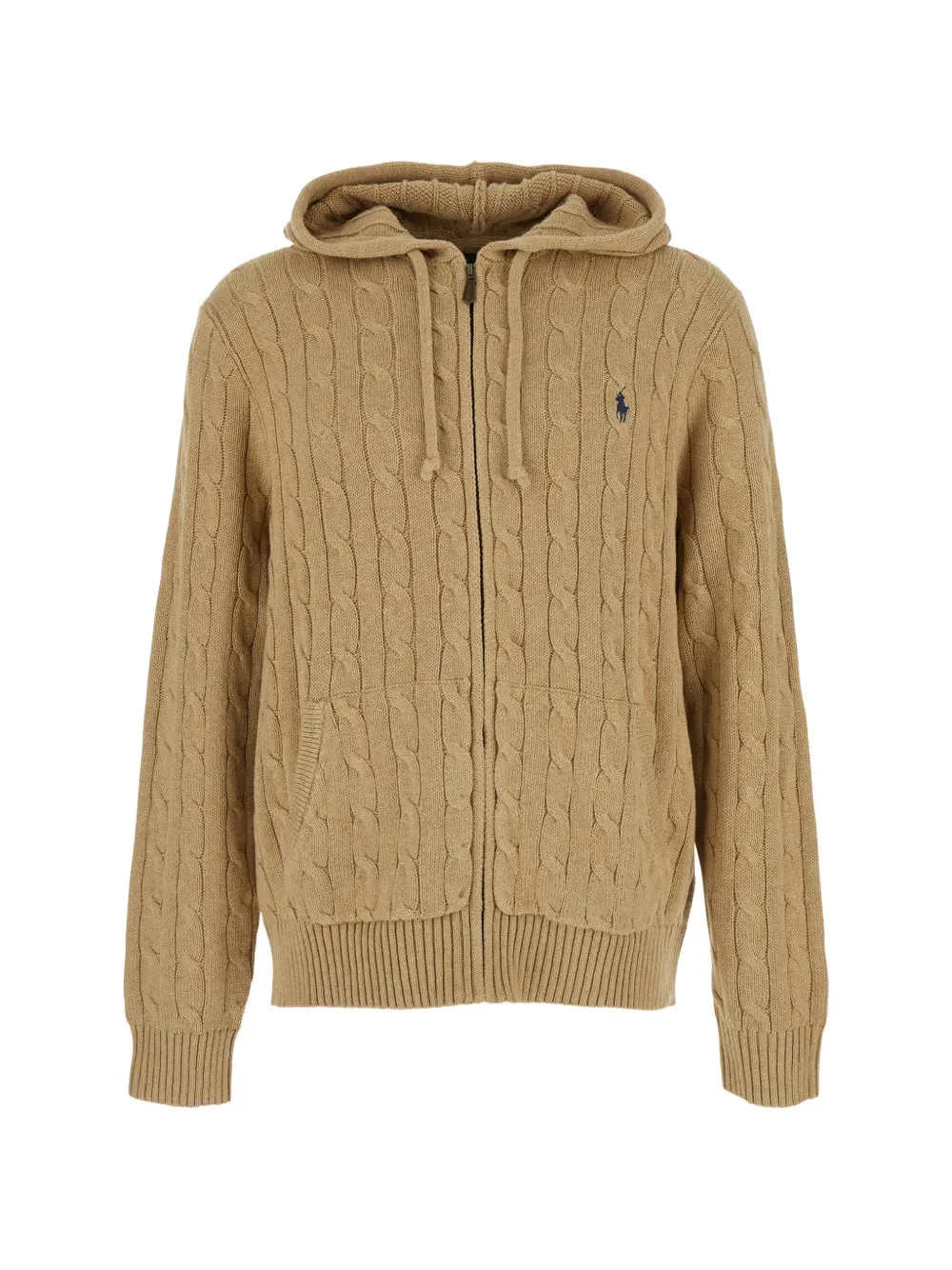 CABLE-KNIT ZIP-UP HOODIE - 1