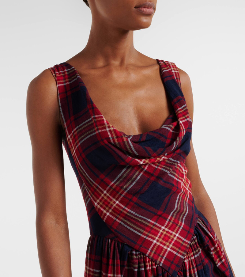 Sunday tartan draped bustier dress 4
