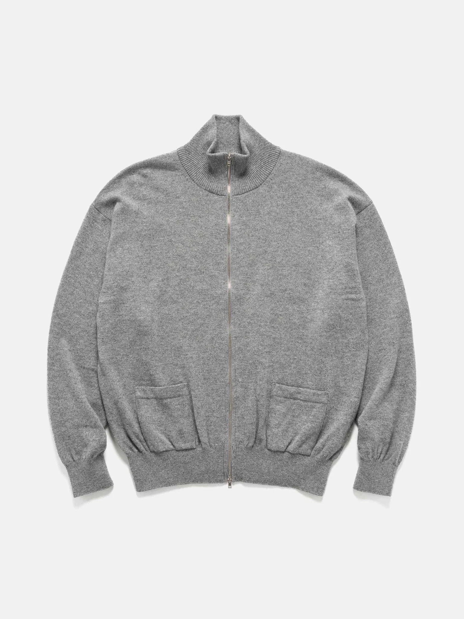 American Deadstock Zipup Sweater Top Gray - 1