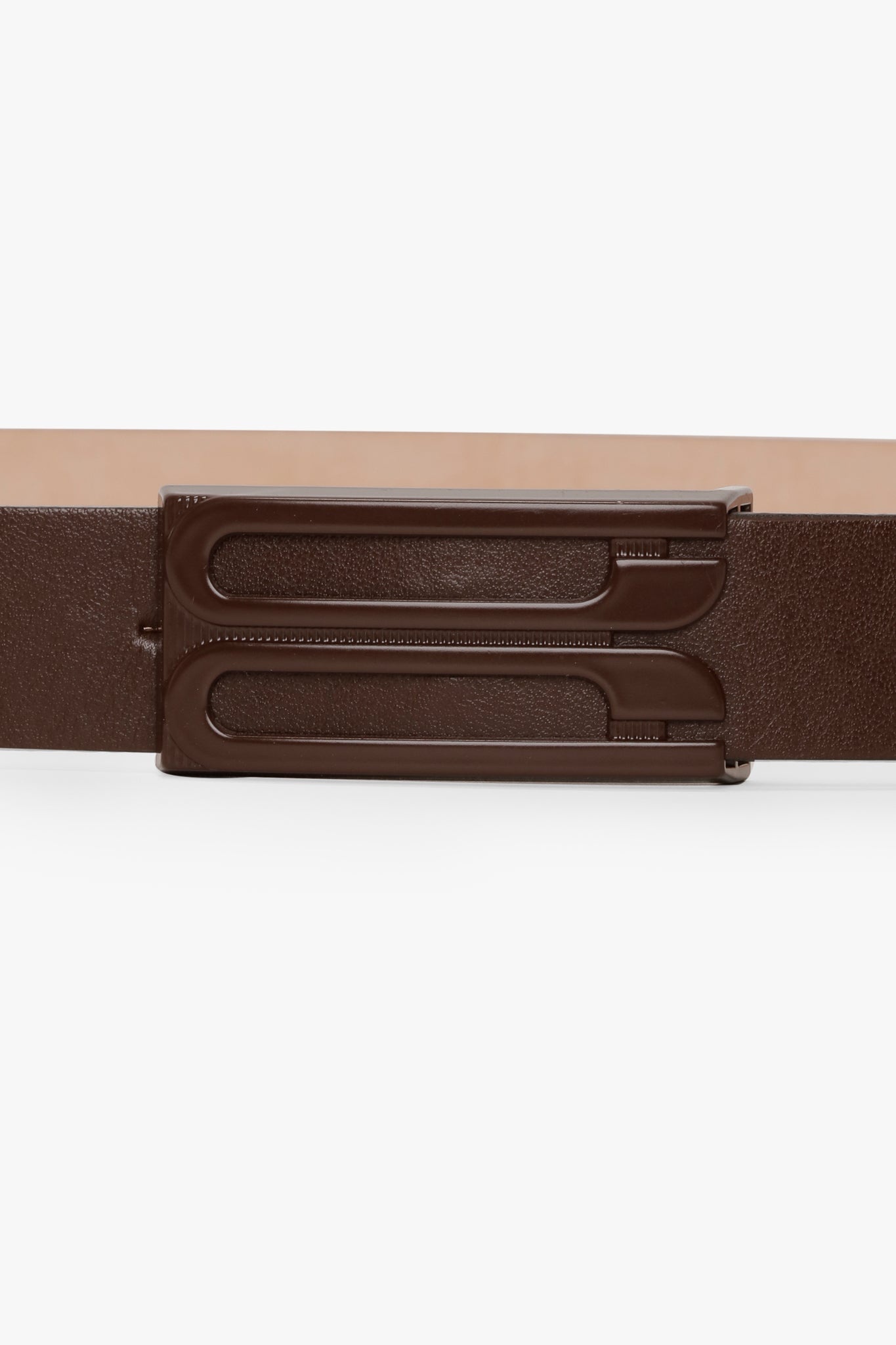 Tonal Frame Belt In Dark Brown Smooth Leather - 3