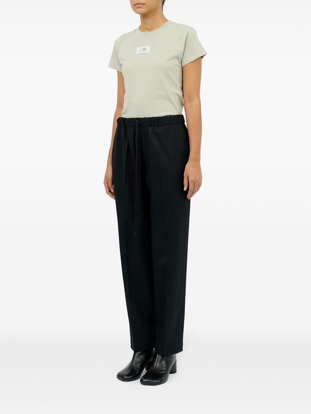 drawstring tailoring wool trousers - 6
