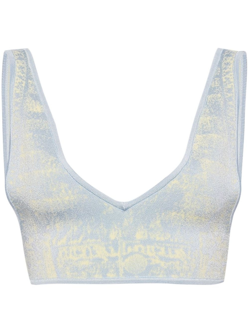 fake denim bra-style top 1