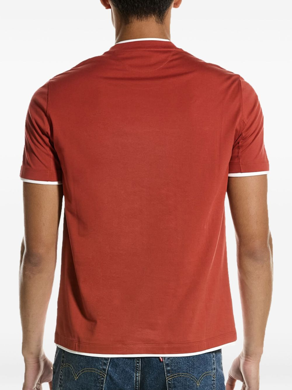 contrast-trim cotton T-shirt - 2