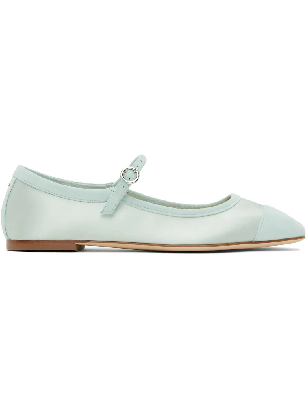 Blue Uma Satin Toe-Cap Ballerina Flats - 1