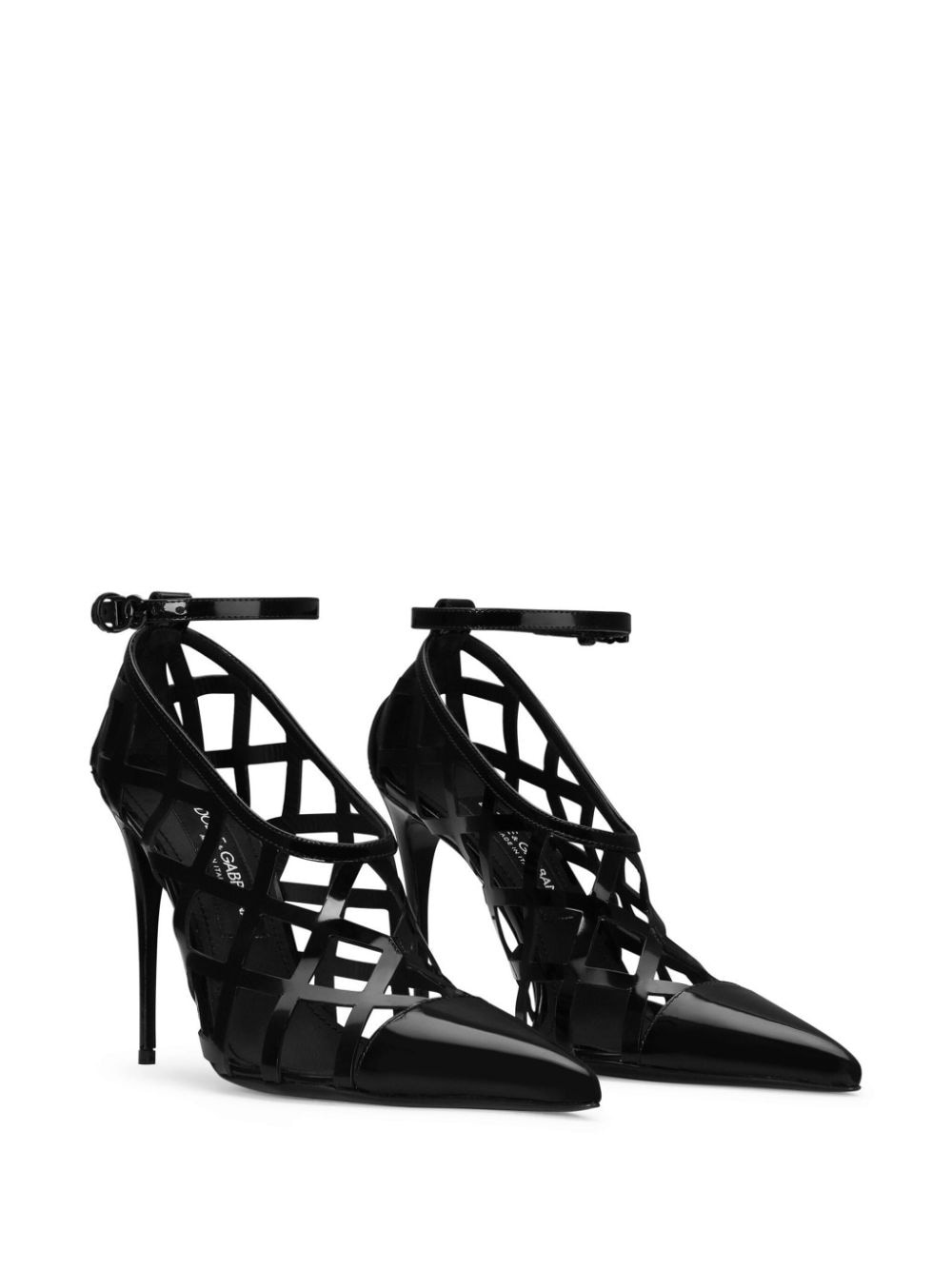 caged leather pumps - 2
