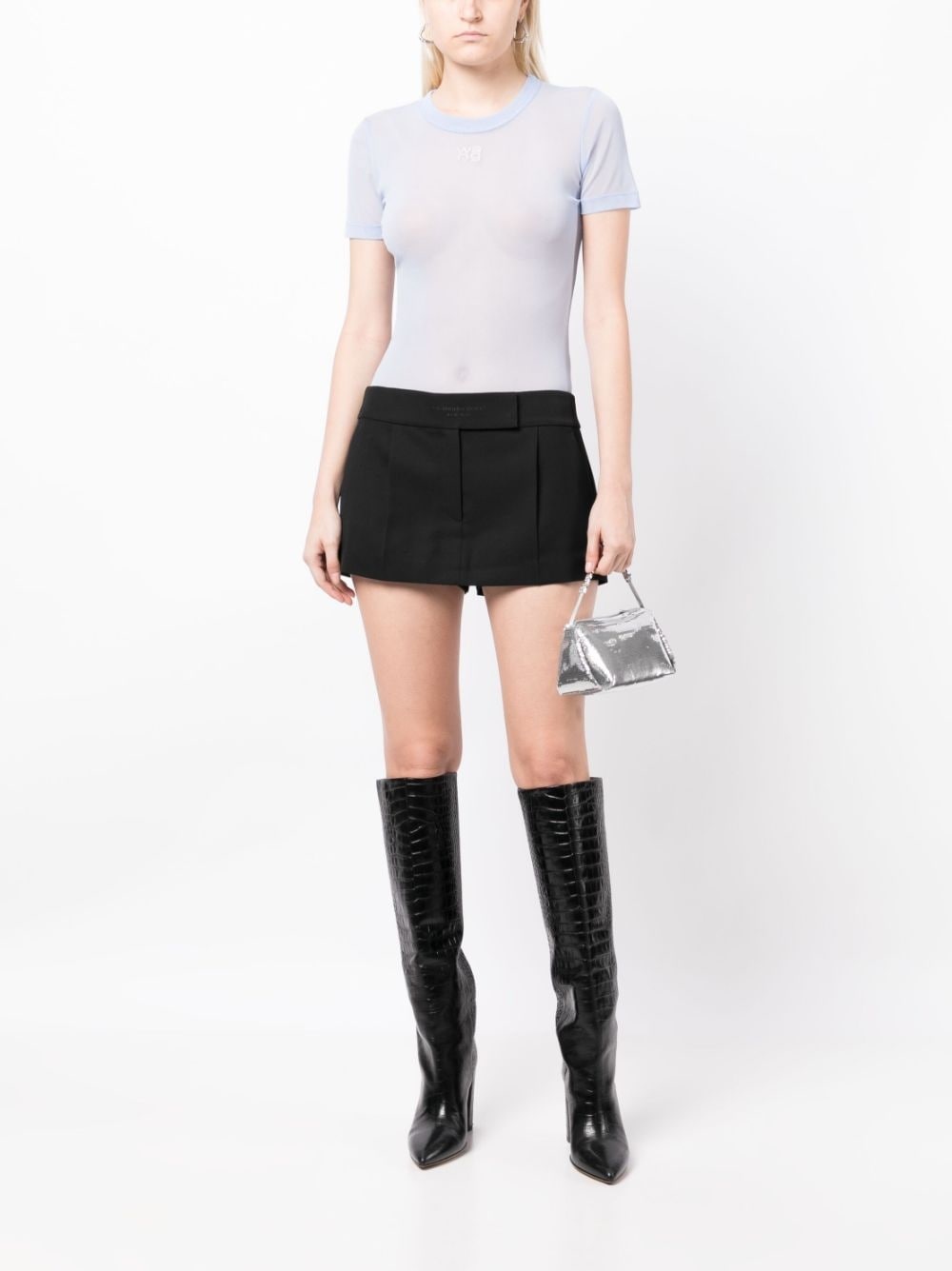 tailored wool mini skorts - 2