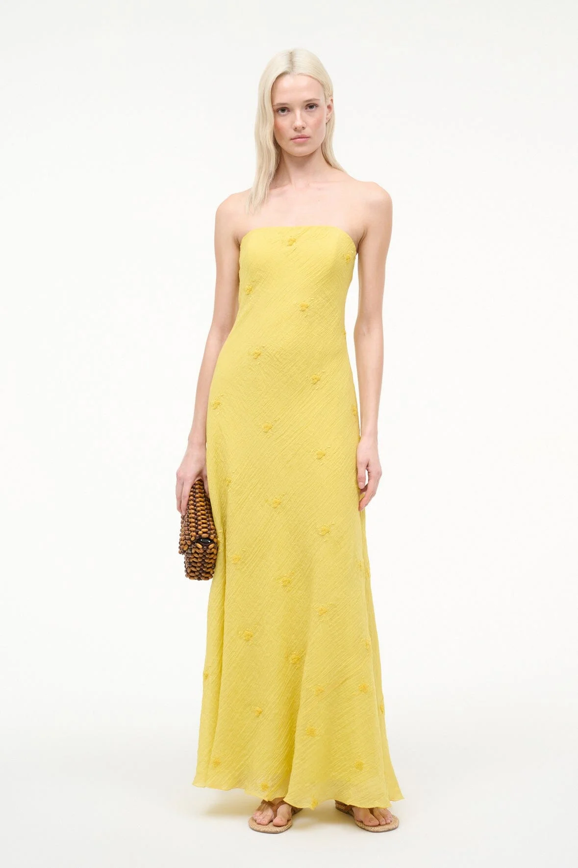 STAUD CASSIE DRESS LEMON CUSTARD - 1