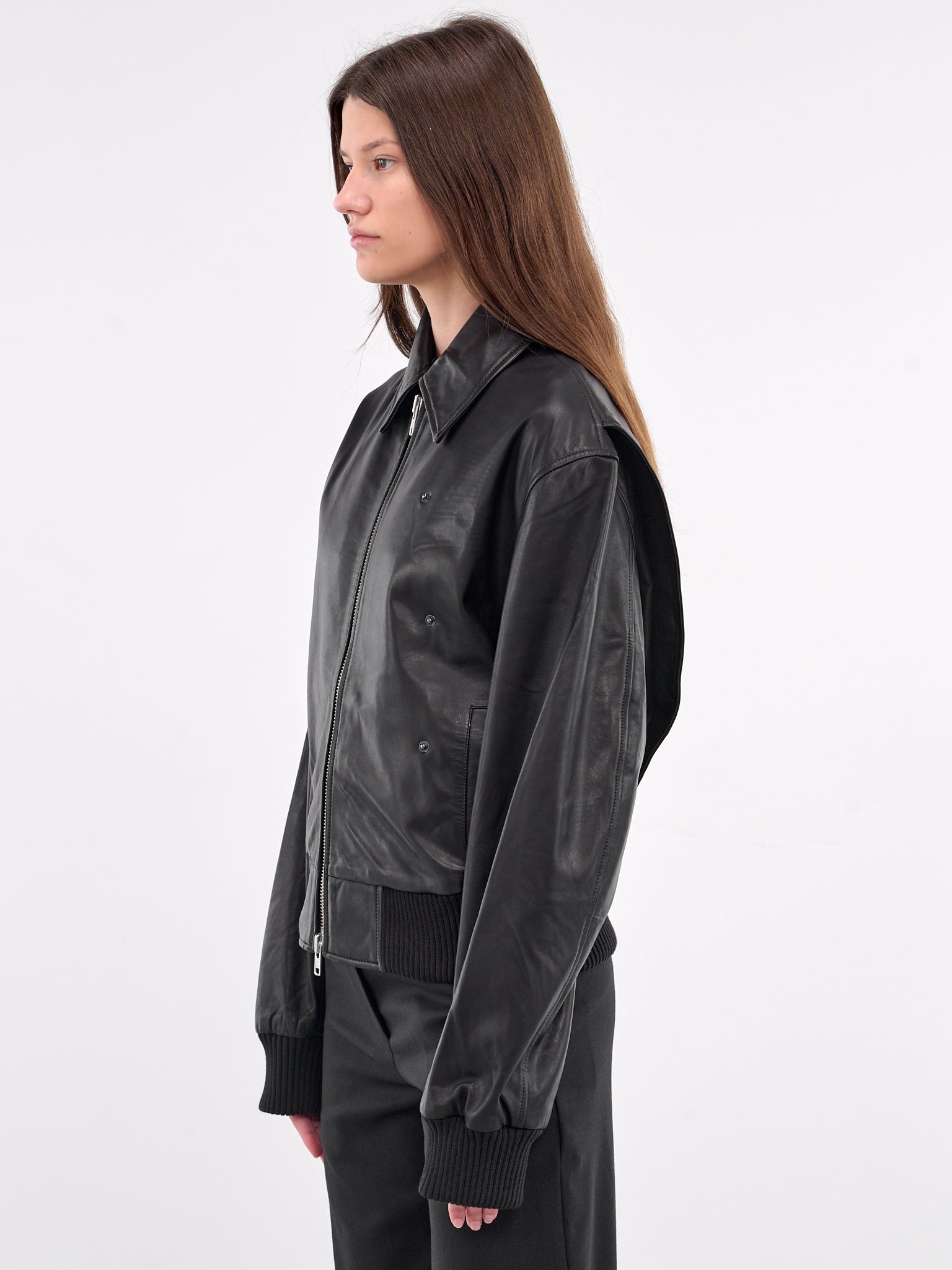 Leather Flight Bomber Jacket - 2