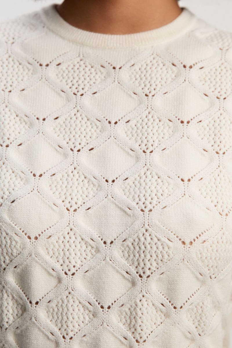 Cable Stitch Puff Sleeve Top 4