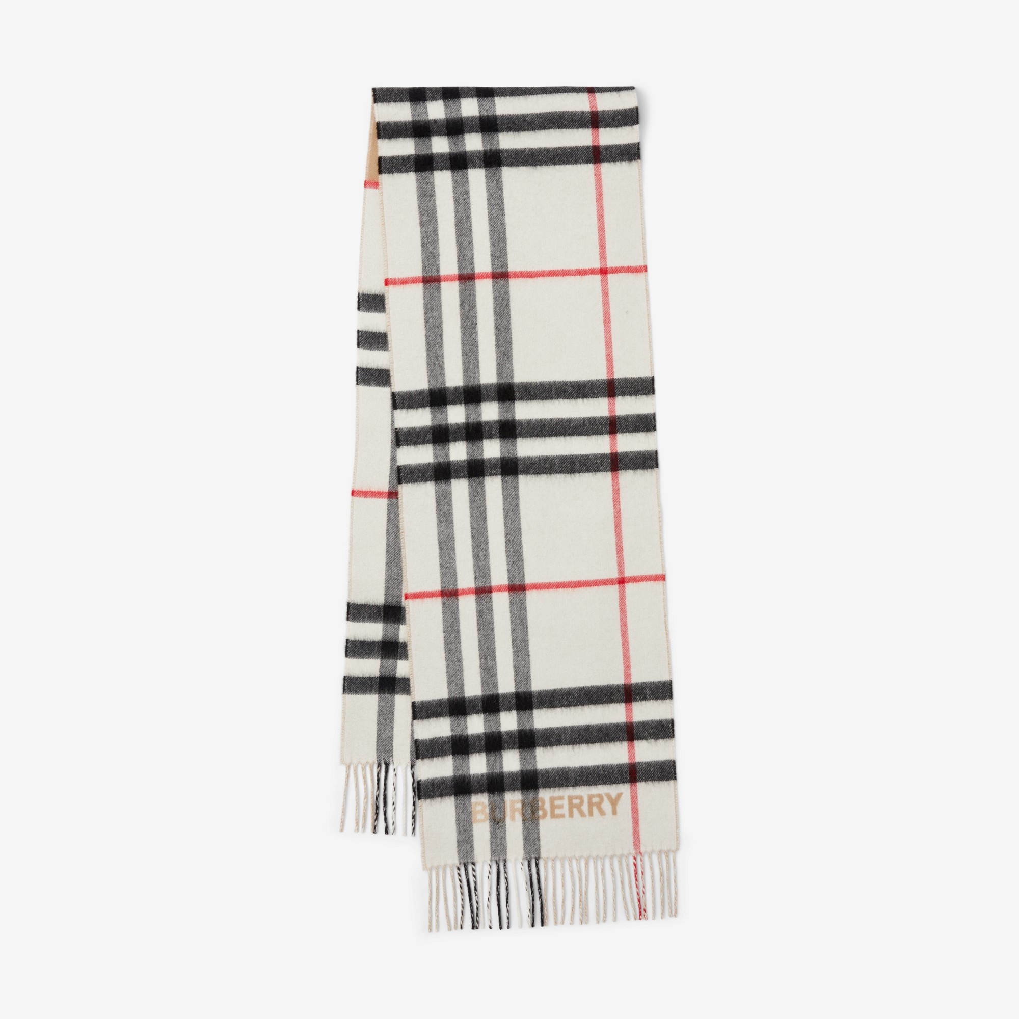 Contrast Check Cashmere Scarf - 1