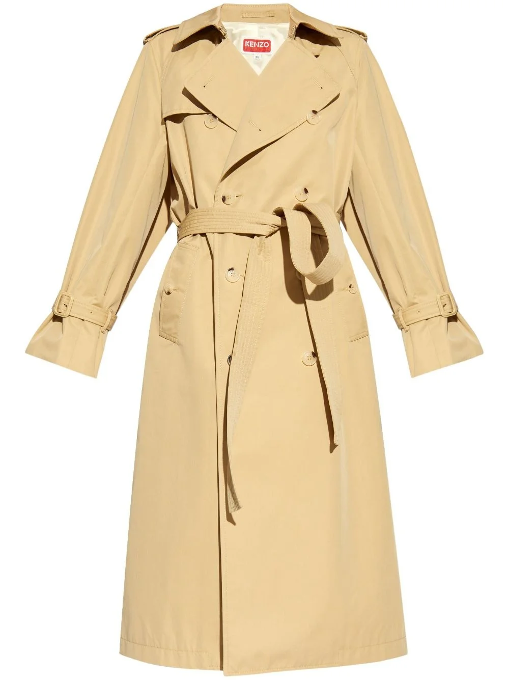 cut-out double-breasted trench coat - 1