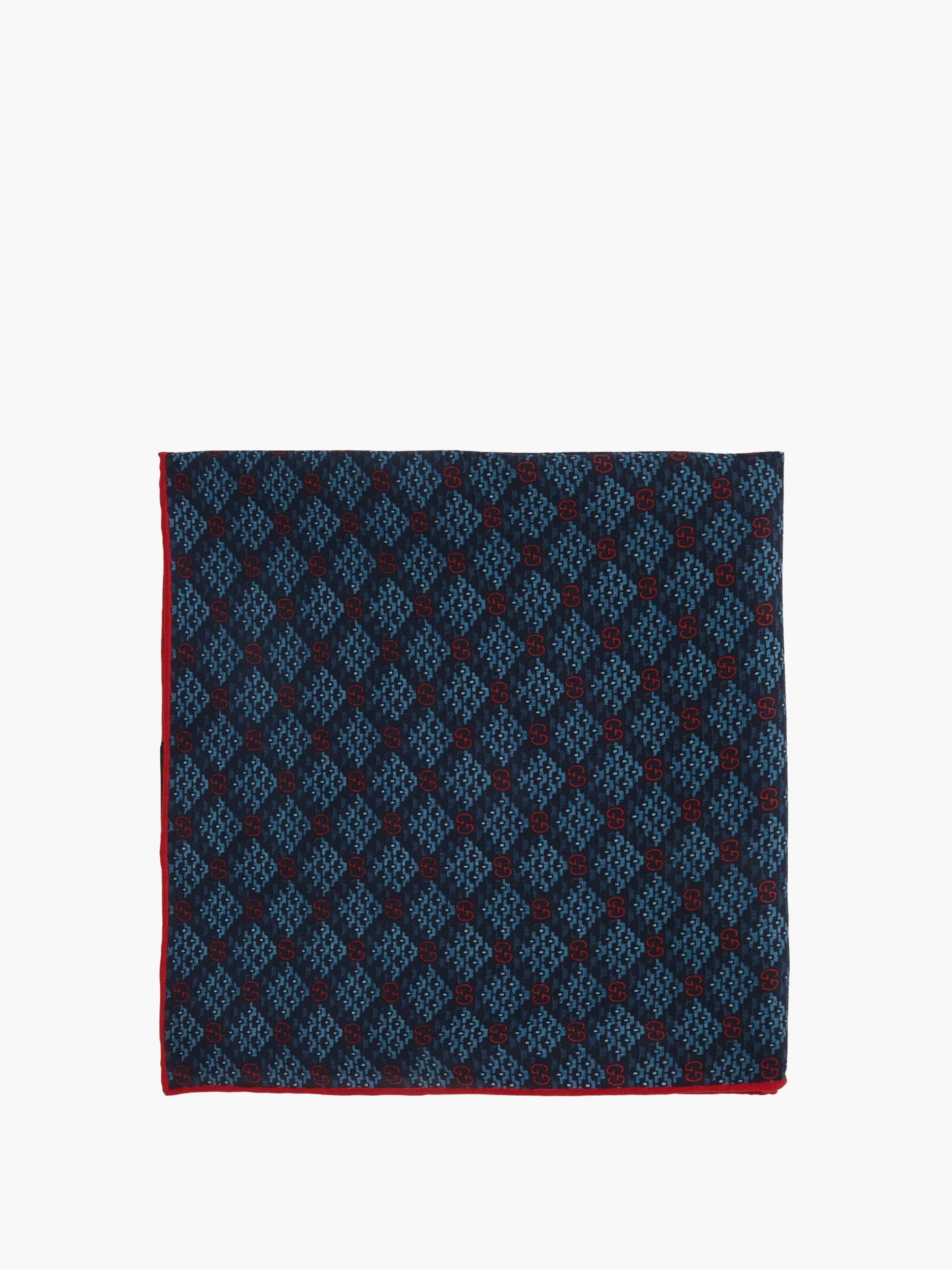 GG-logo print silk pocket square - 4