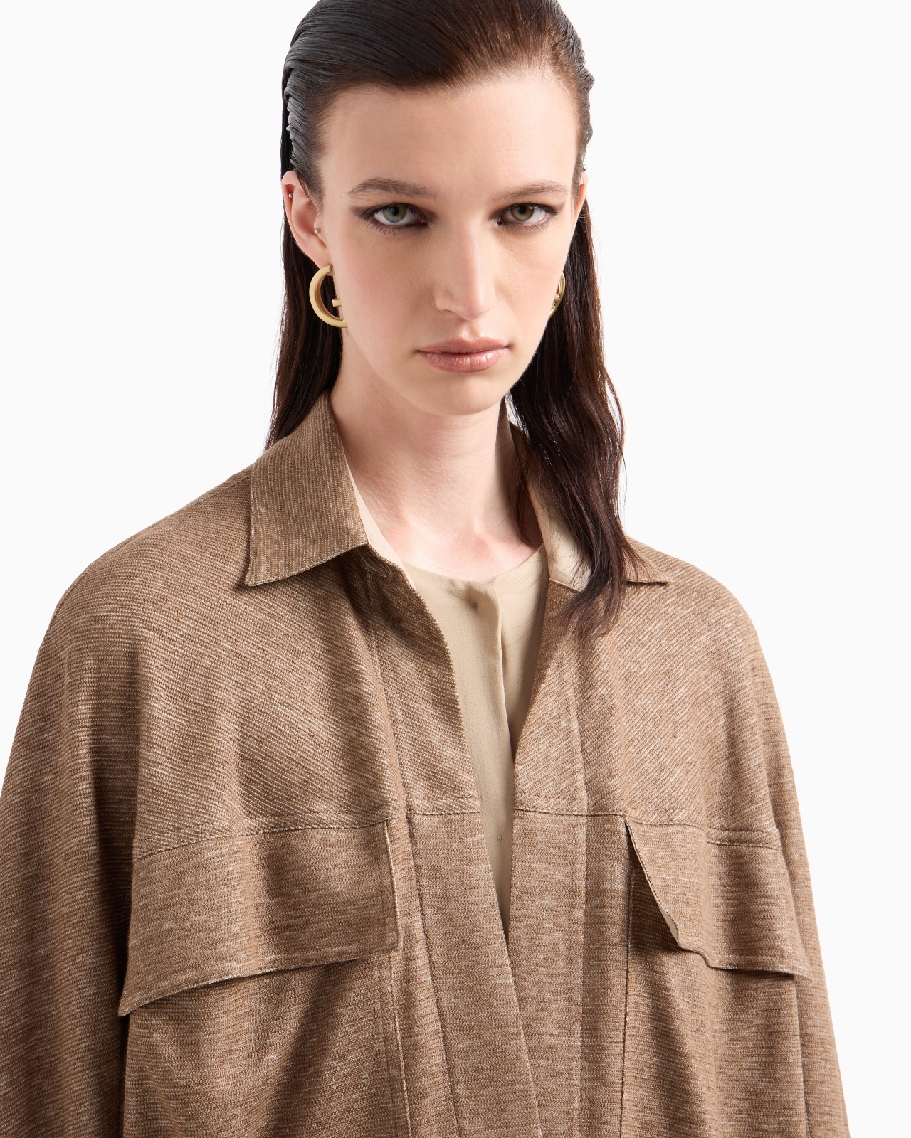 TWO-TONE LINEN JERSEY SHIRT - 5