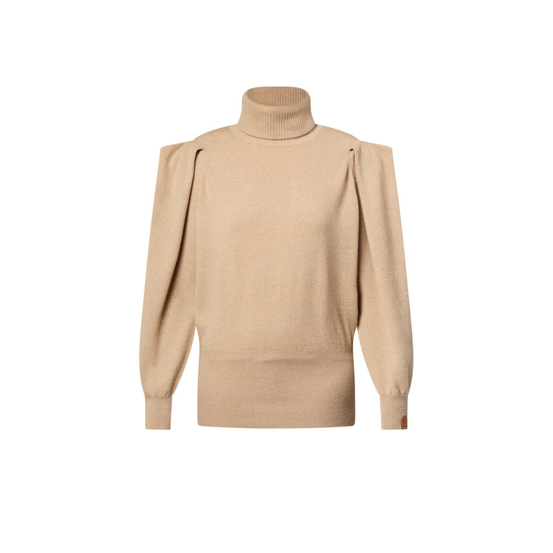 Pleat Shoulder Cashmere Pullover 1