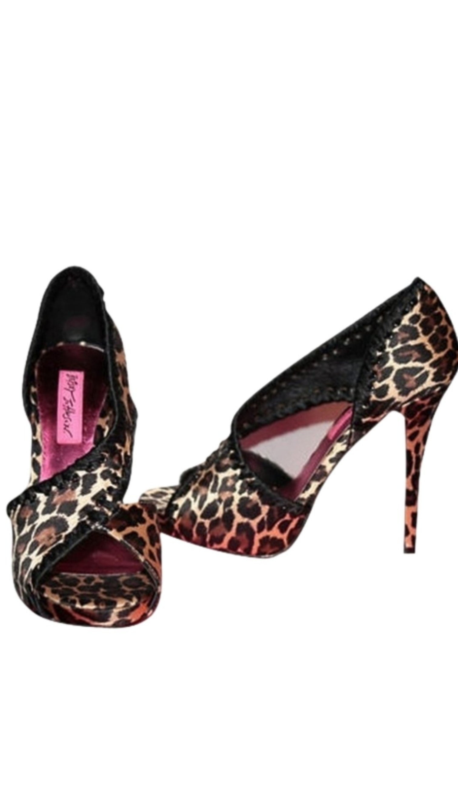 Betsey Johnson - Walter Satin Leopard Print Pumps - 5