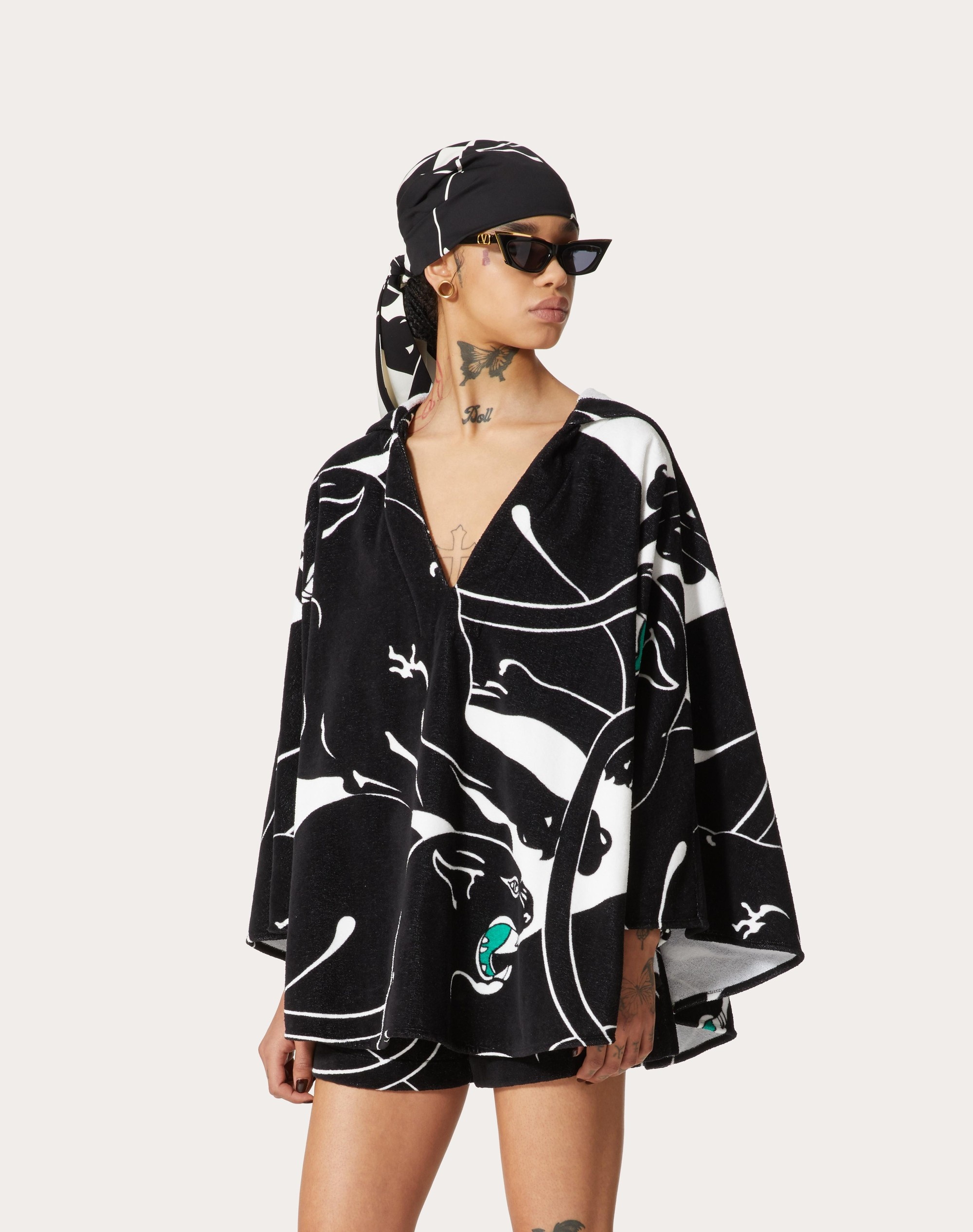 PANTHER TERRY COTTON CAPE - 3