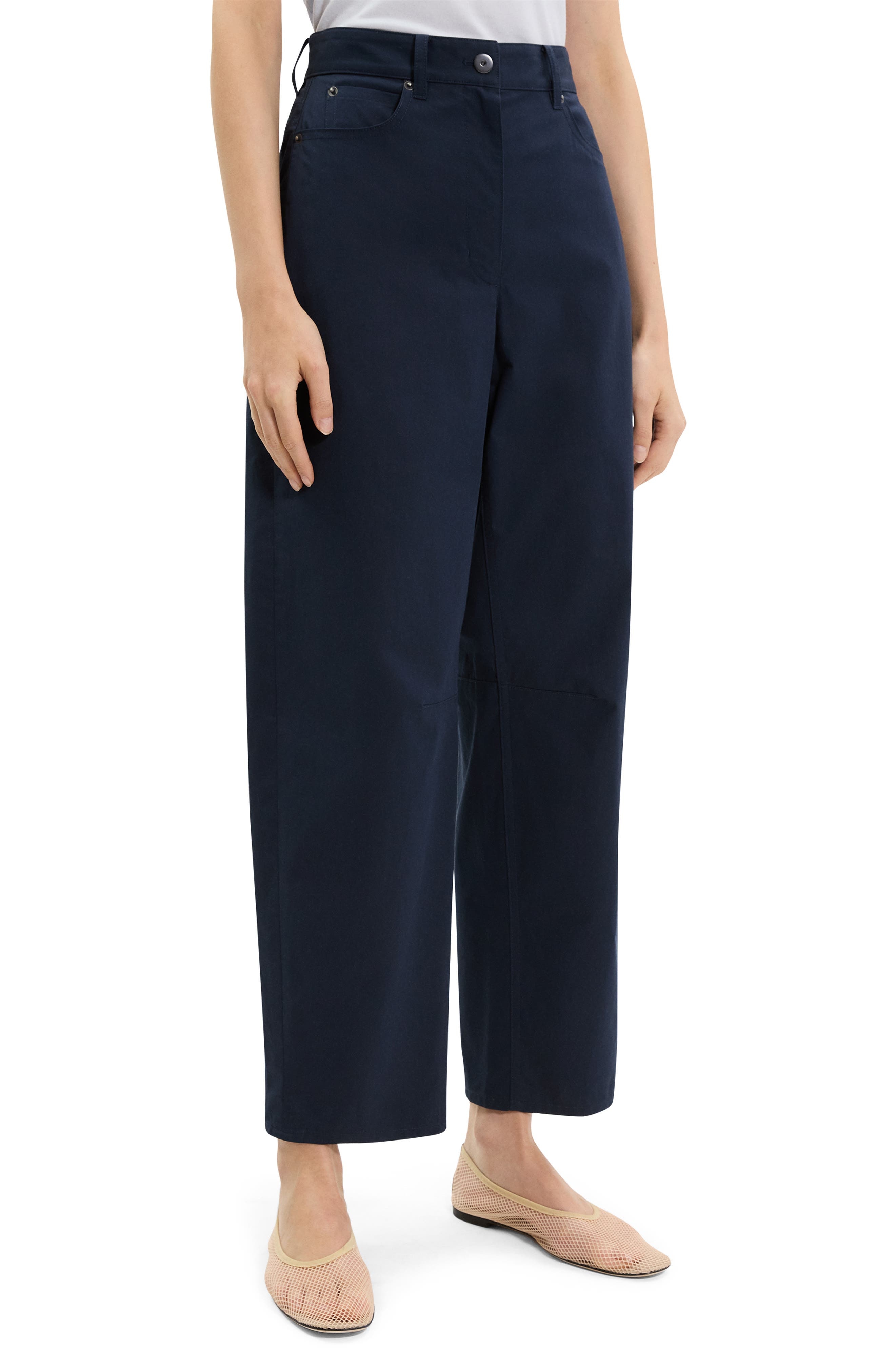 Theory Curve Leg Cotton Chino Pants in Nocturne Navy at Nordstrom - 4