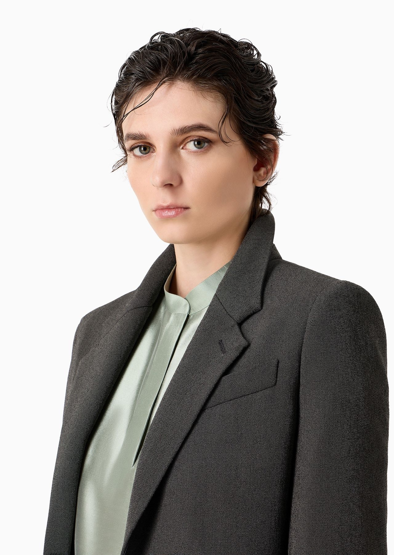 Single-breasted jacket in stretch viscose - 5