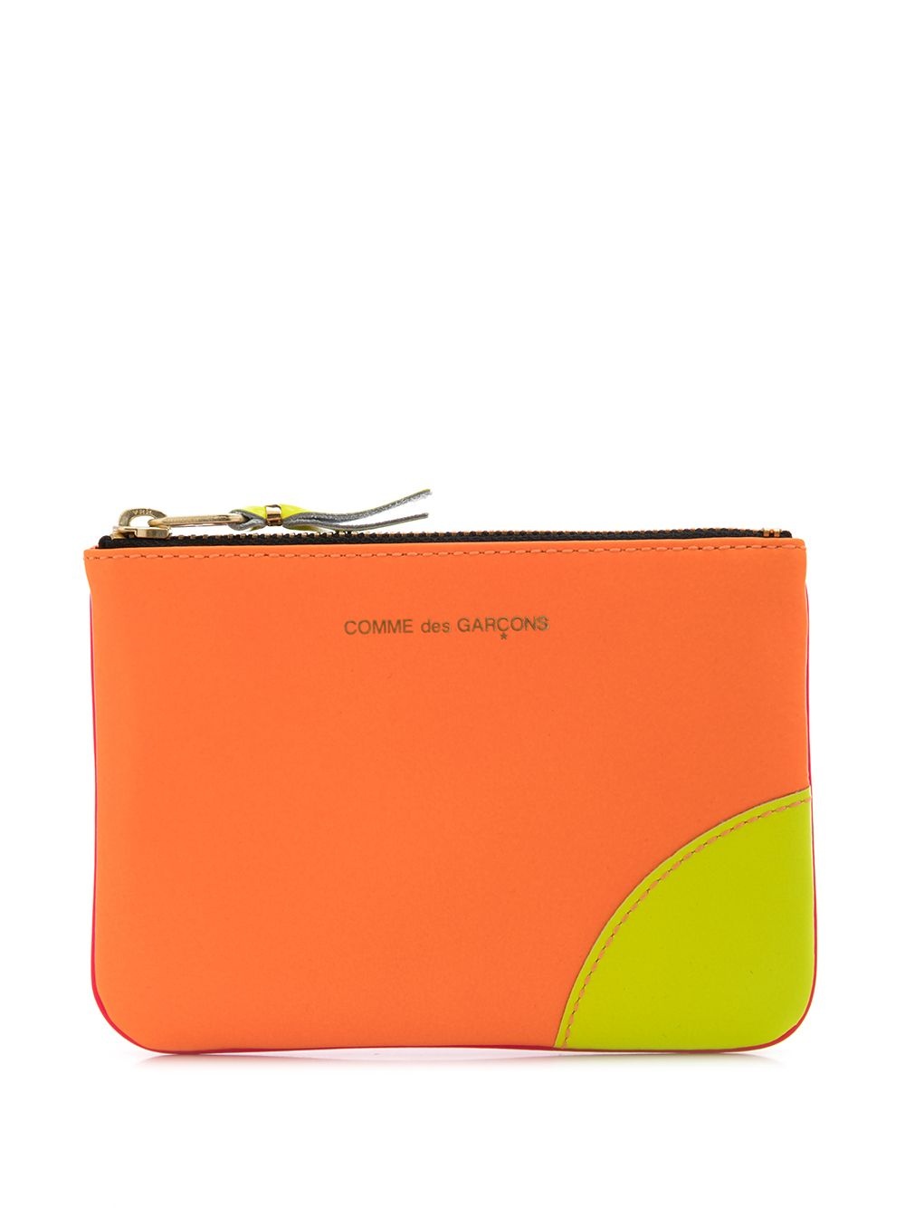 colour-block leather pouch - 1