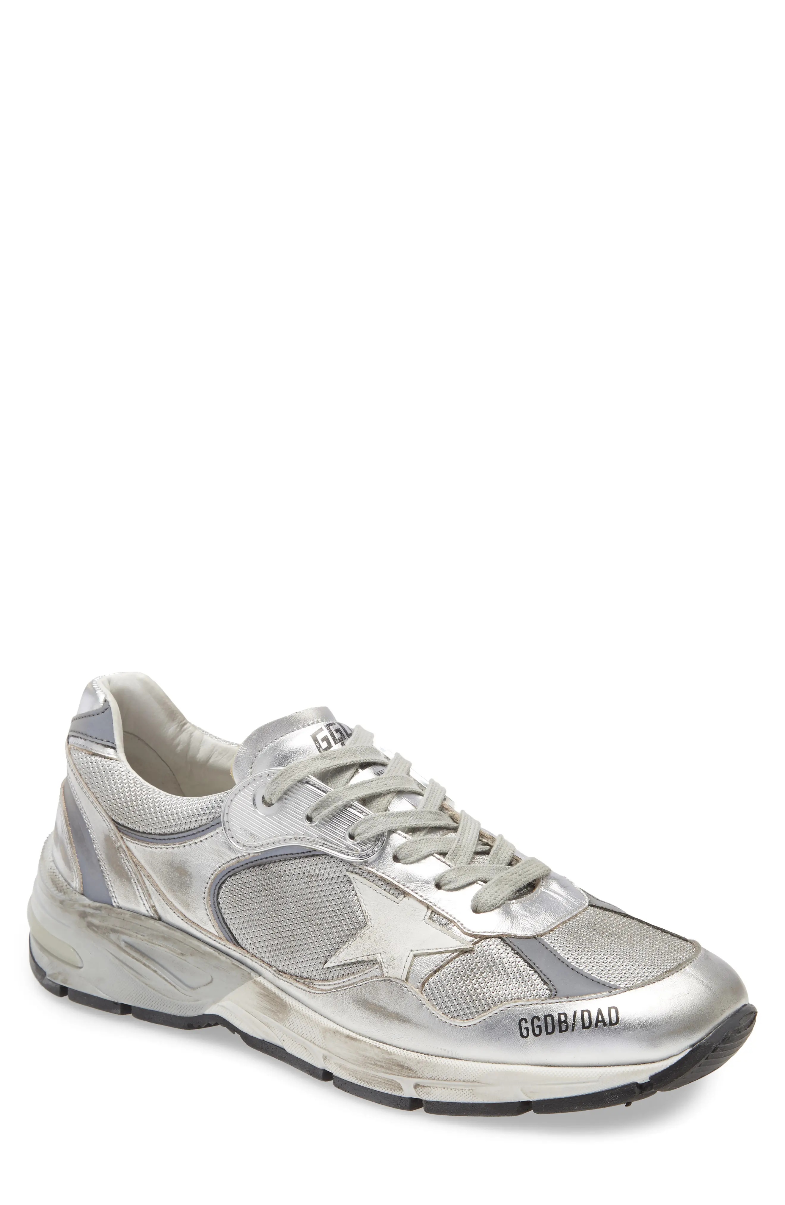 Dad-Star Metallic Sneaker in Silver/White - 1