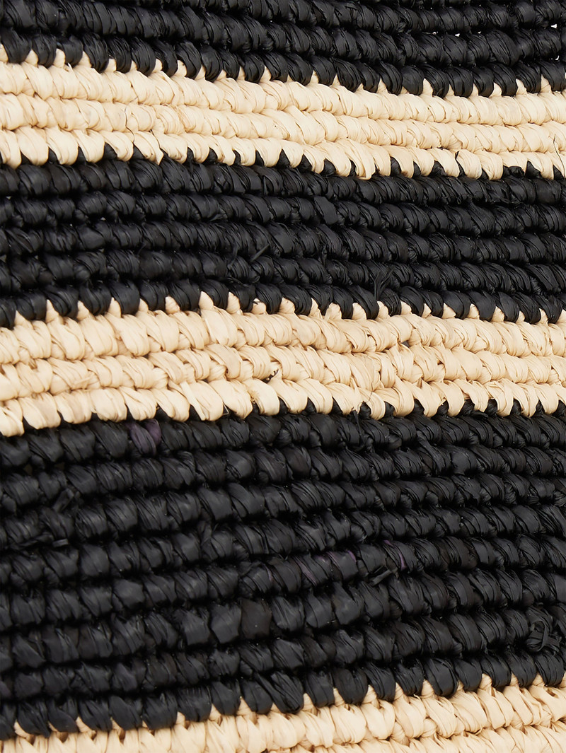STRIPED RAFFIA TOTE BAG WITH 1969 DISCS DETAILS 7