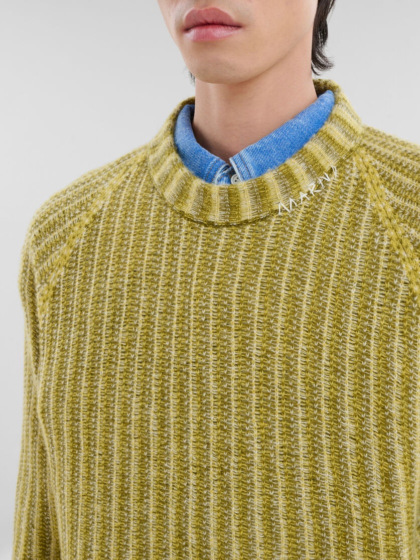 GREEN WOOL-CASHMERE JUMPER WITH DÉGRADÉ STRIPES - 4