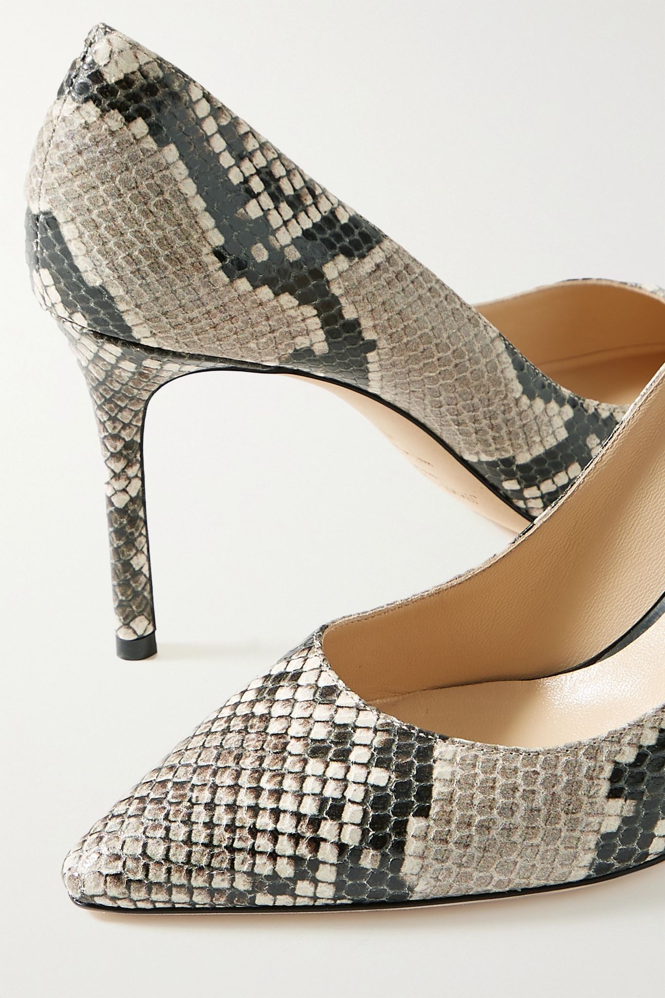 Romy 85 snake-print leather pumps - 5