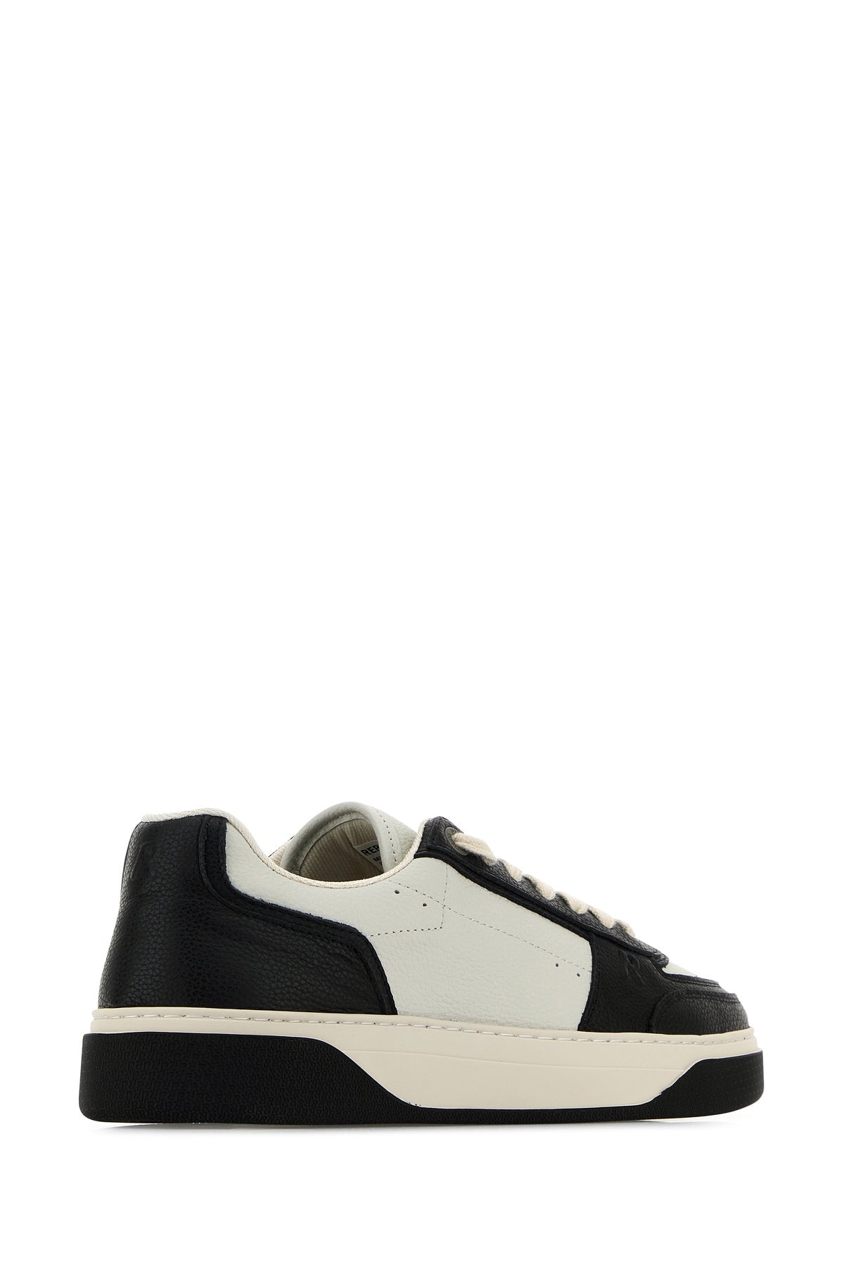 Two-tone leather and suede Initial sneakers - 3