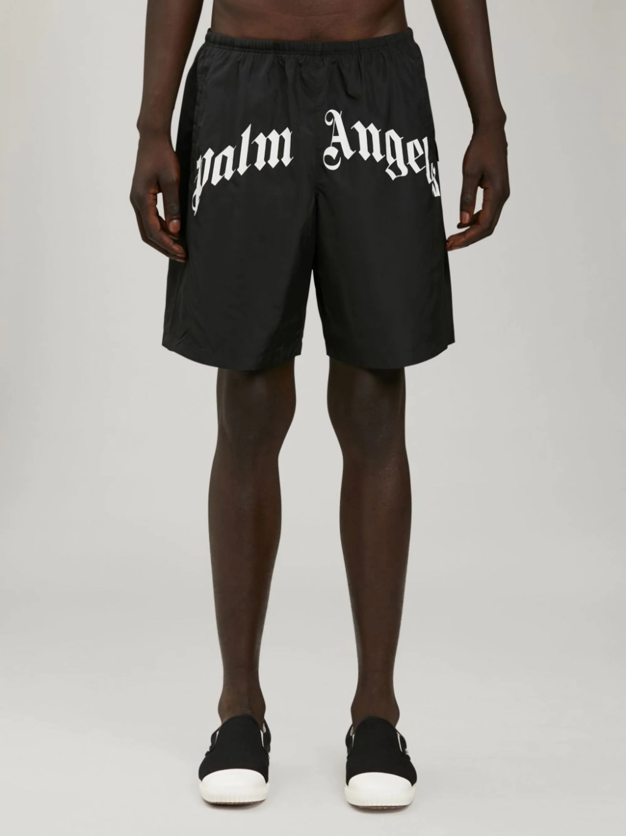 curved logo swimming shorts - 3