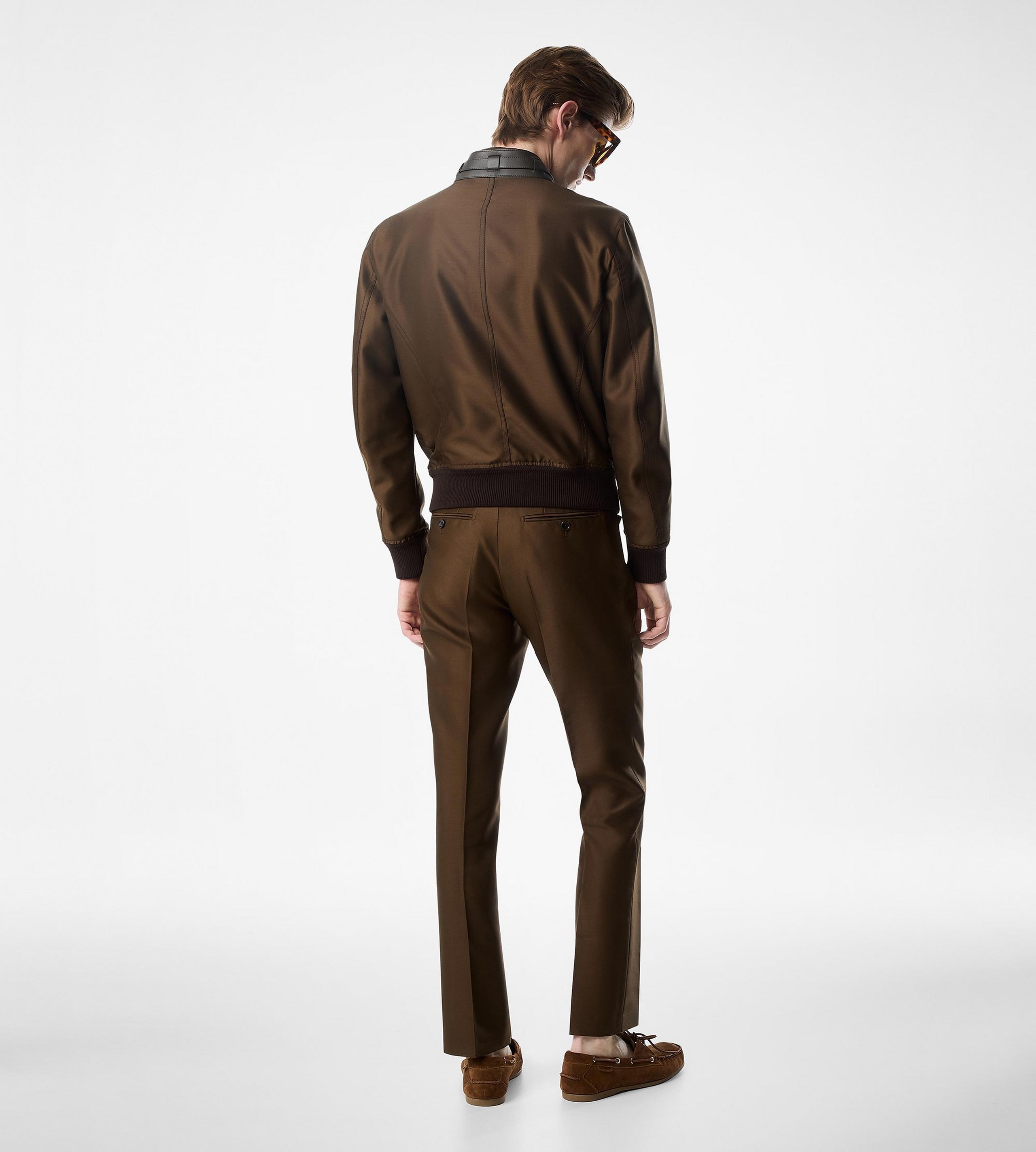 WOOL SILK FAILLE BIKER JACKET - 3