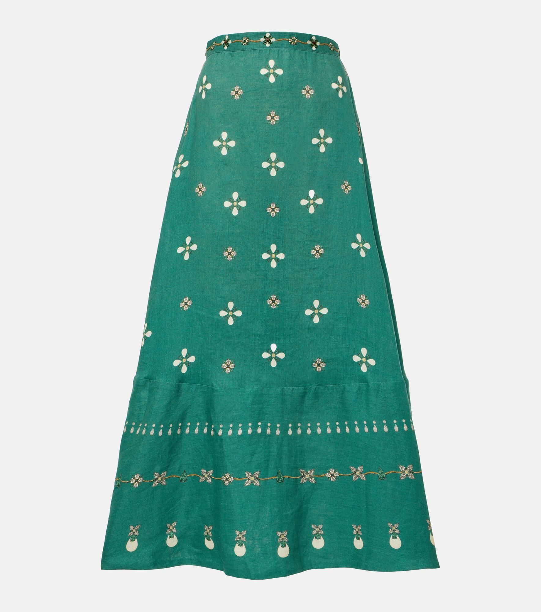 Bel Mar Esmeralda embroidered maxi skirt - 1