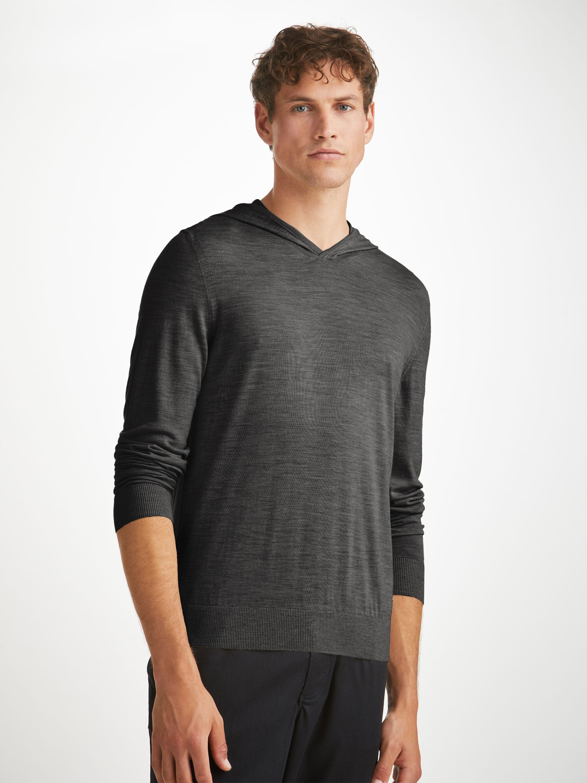 Men's Hoodie Orson Merino Wool Charcoal - 8