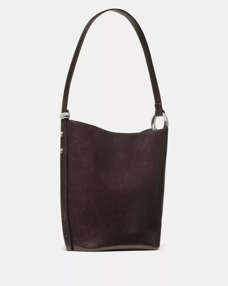 Halo Glazed Leather Bucket Bag 4