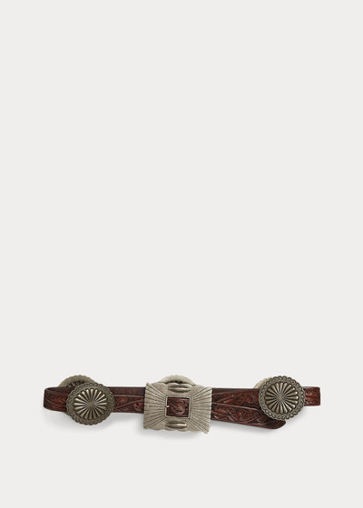 RRL by Ralph Lauren Hand-Tooled Leather Belt outlook