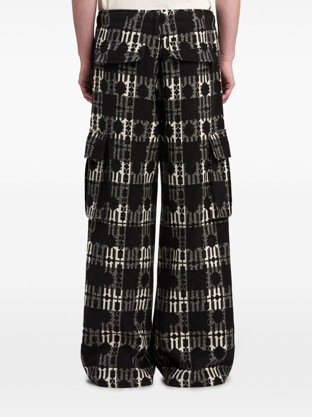 monogram-jacquard wide-leg trousers - 5
