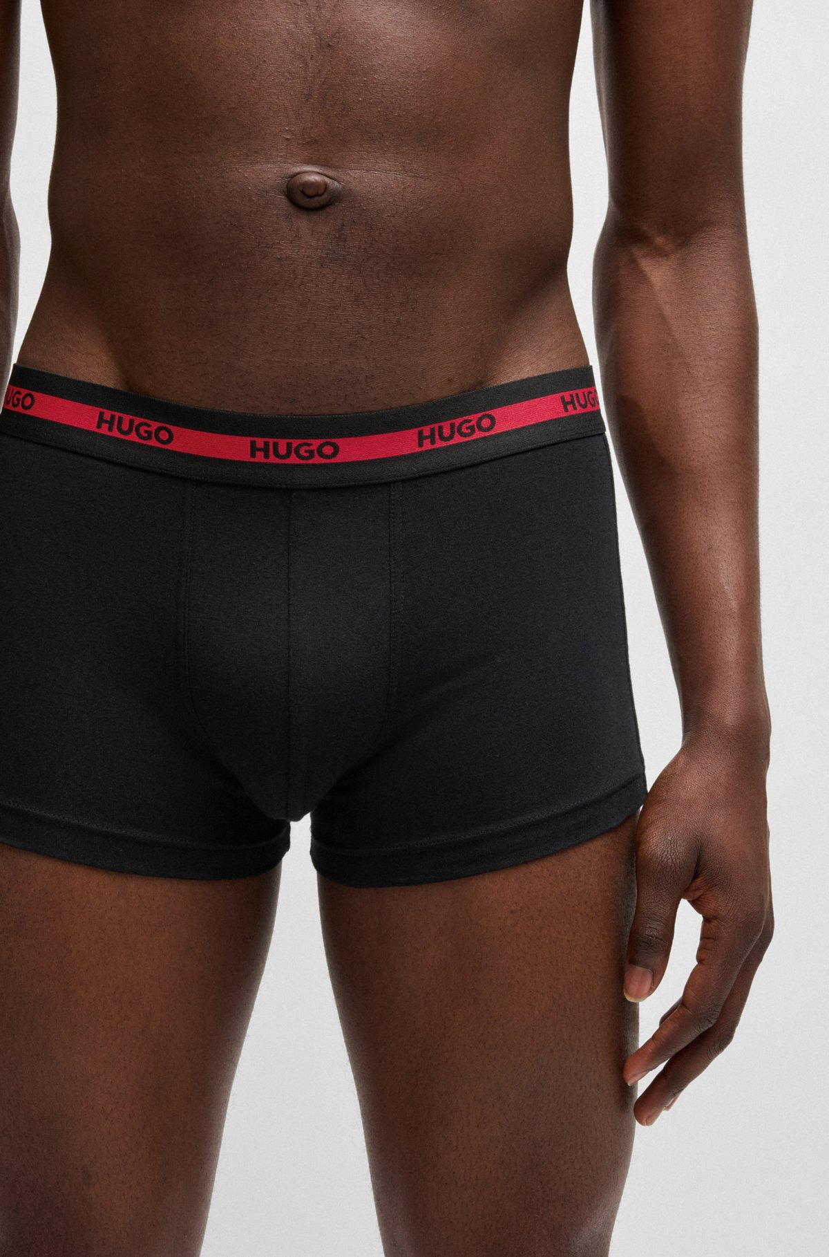 THREE-PACK OF STRETCH-COTTON TRUNKS WITH LOGO WAISTBANDS - 4