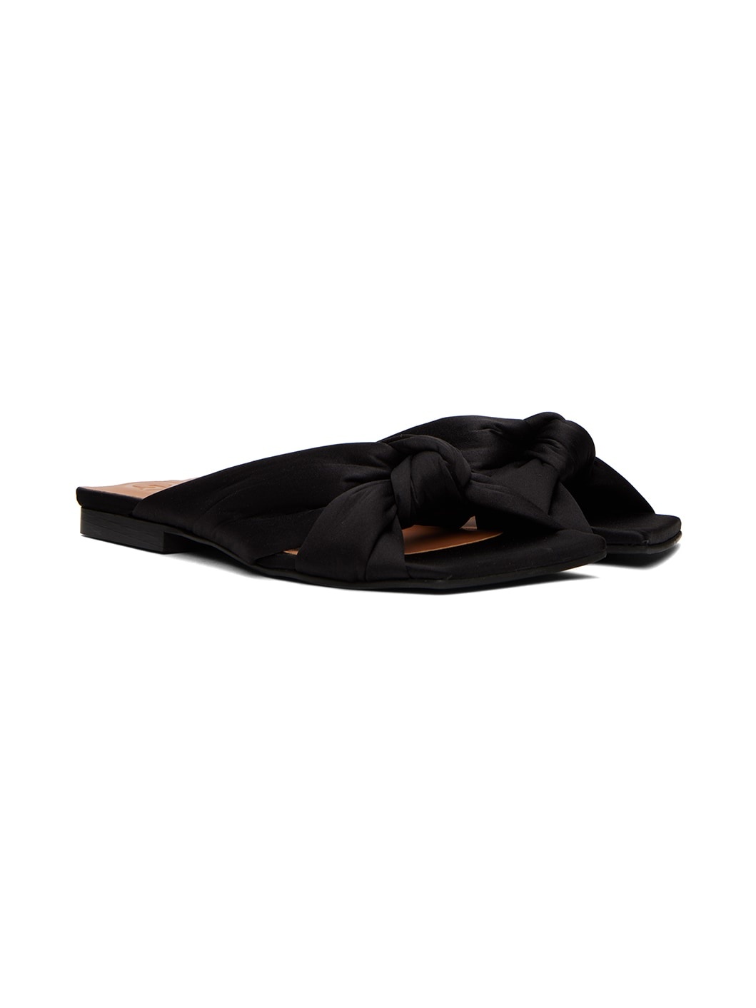 Black Soft Knot Mules - 4