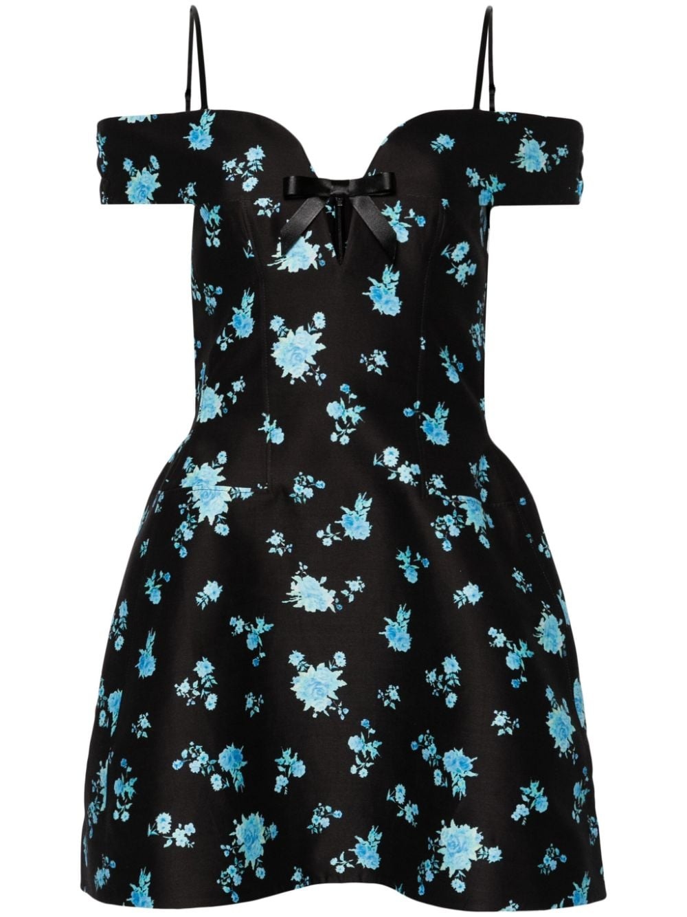 floral-print flared minidress - 1