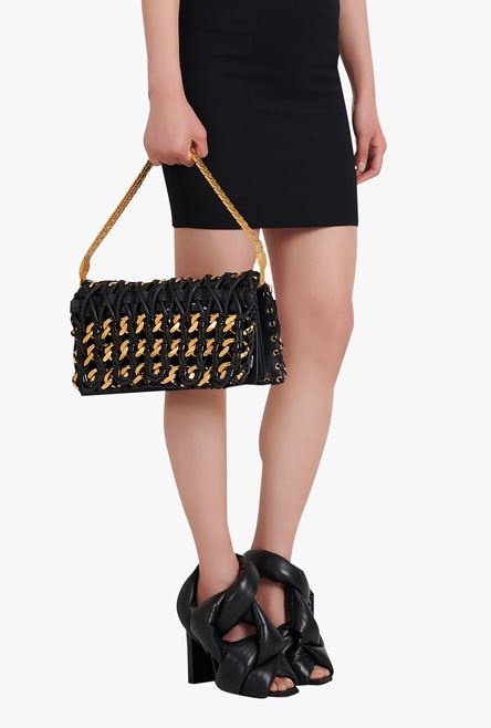 Black and gold braided leather Ely clutch bag - 9