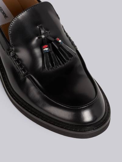 Thom Browne Black Calf Leather Micro Sole Tassel Loafer outlook