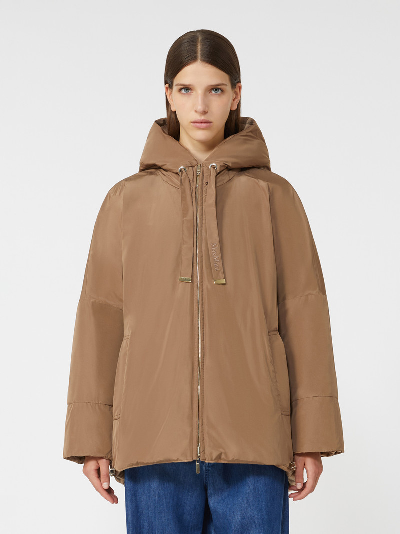 DESIDERIO Reversible down jacket in camel and water-repellent taffeta 6