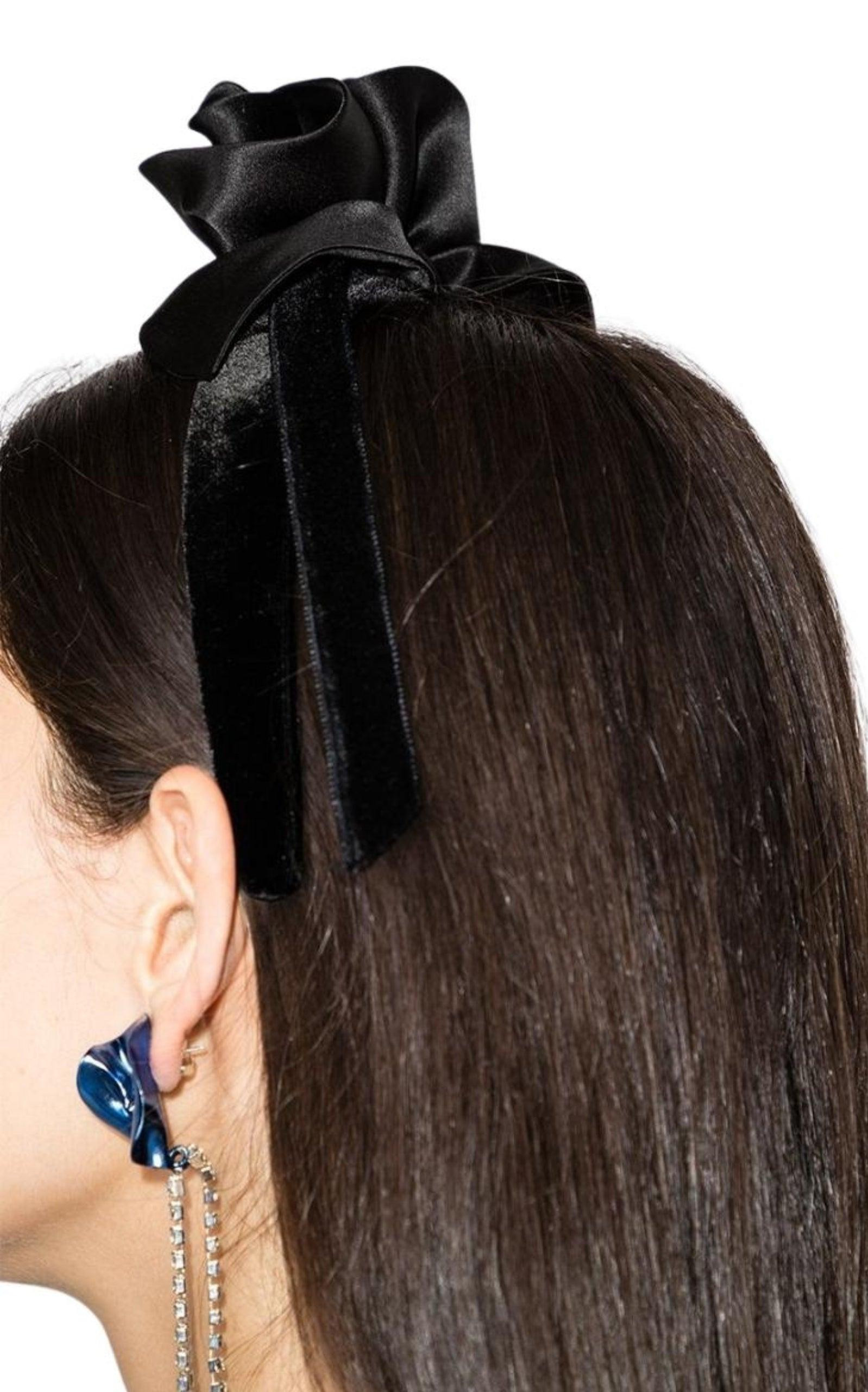 Rose Appliqué Tie Headband - 2