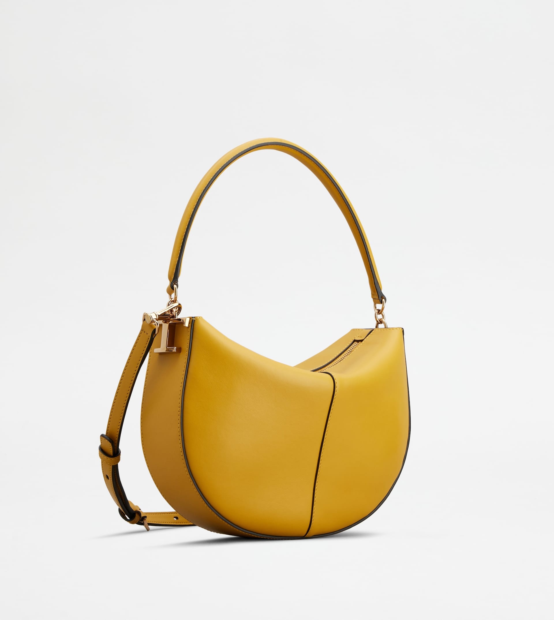 TOD'S T CASE HOBO BAG IN LEATHER MINI - YELLOW - 3