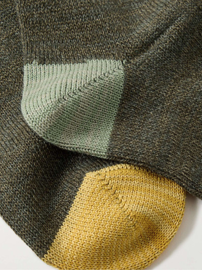 ANONYMOUSISM Colour-Block Ribbed-Knit Socks outlook