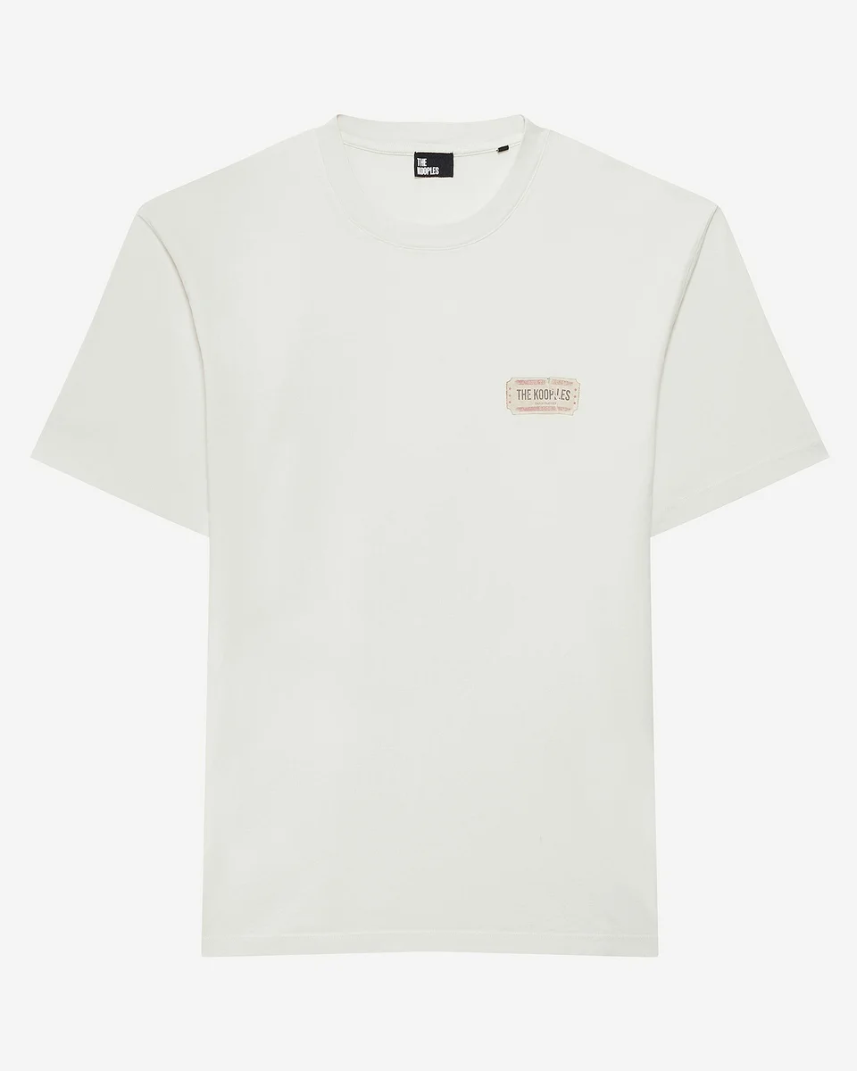 T-SHIRT WITH ECRU SCREEN PRINT - 1