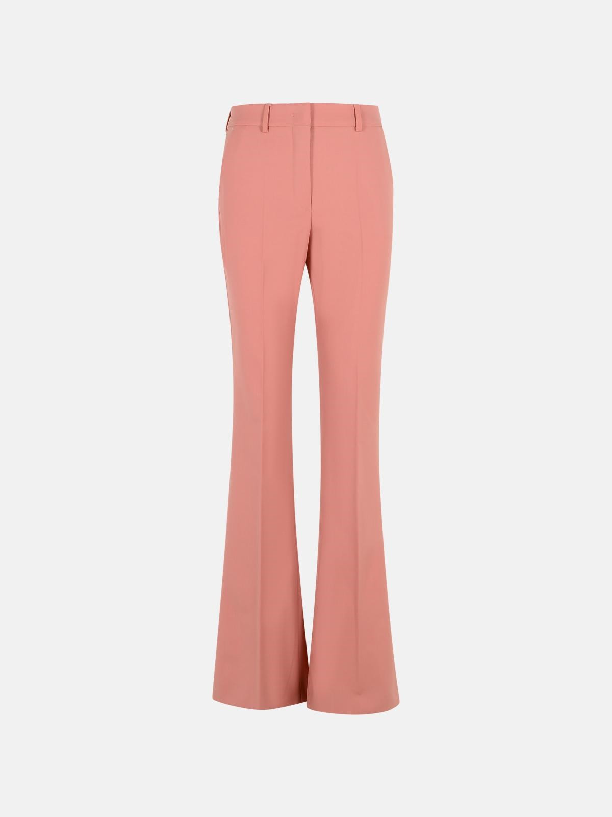 'FEBE' FLARE TIGHT PANTS IN ANTIQUE PINK VIRGIN WOOL - 1