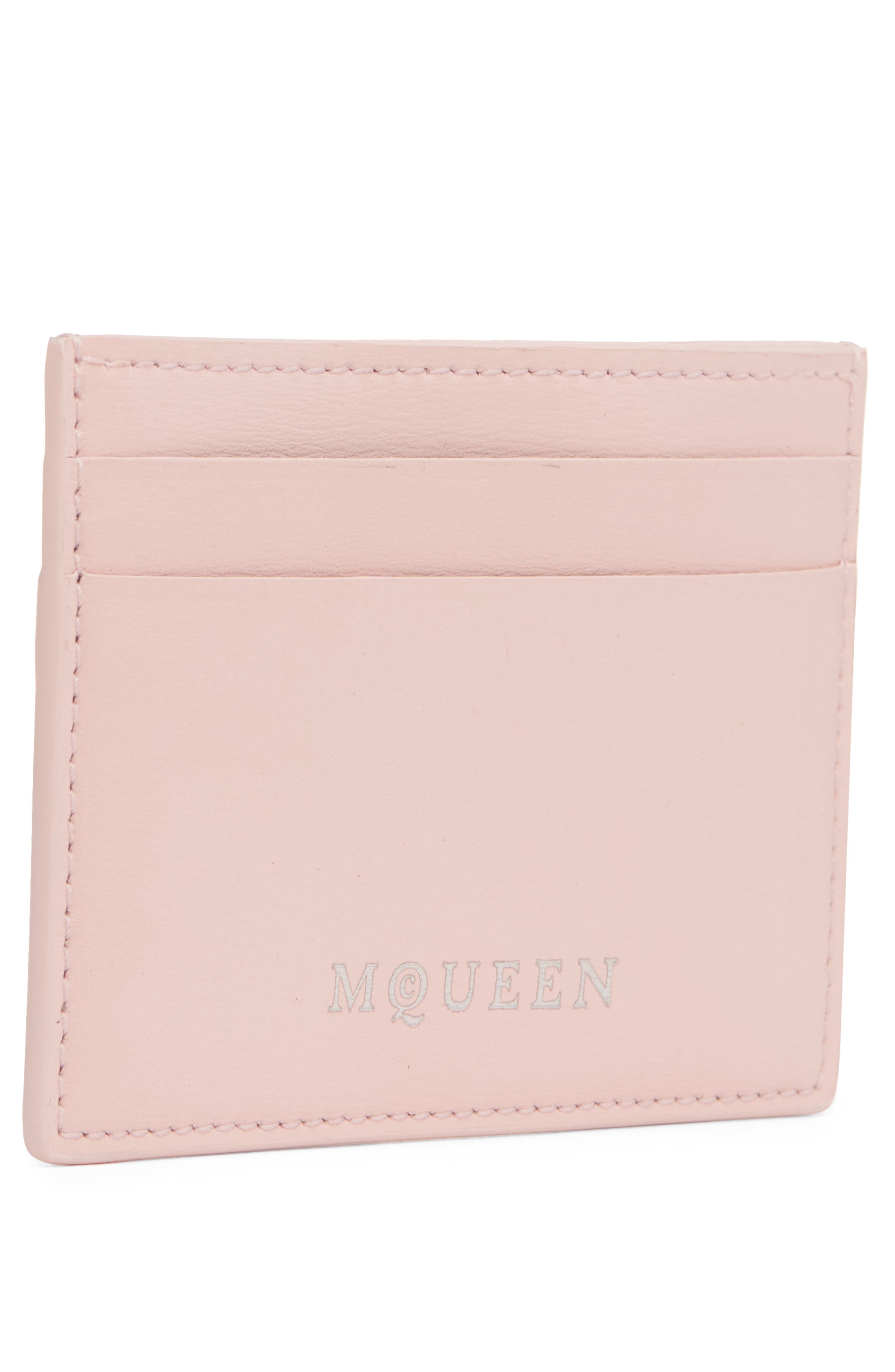 McQueen Foil Logo Card Holder in Rose/Silver at Nordstrom - 2
