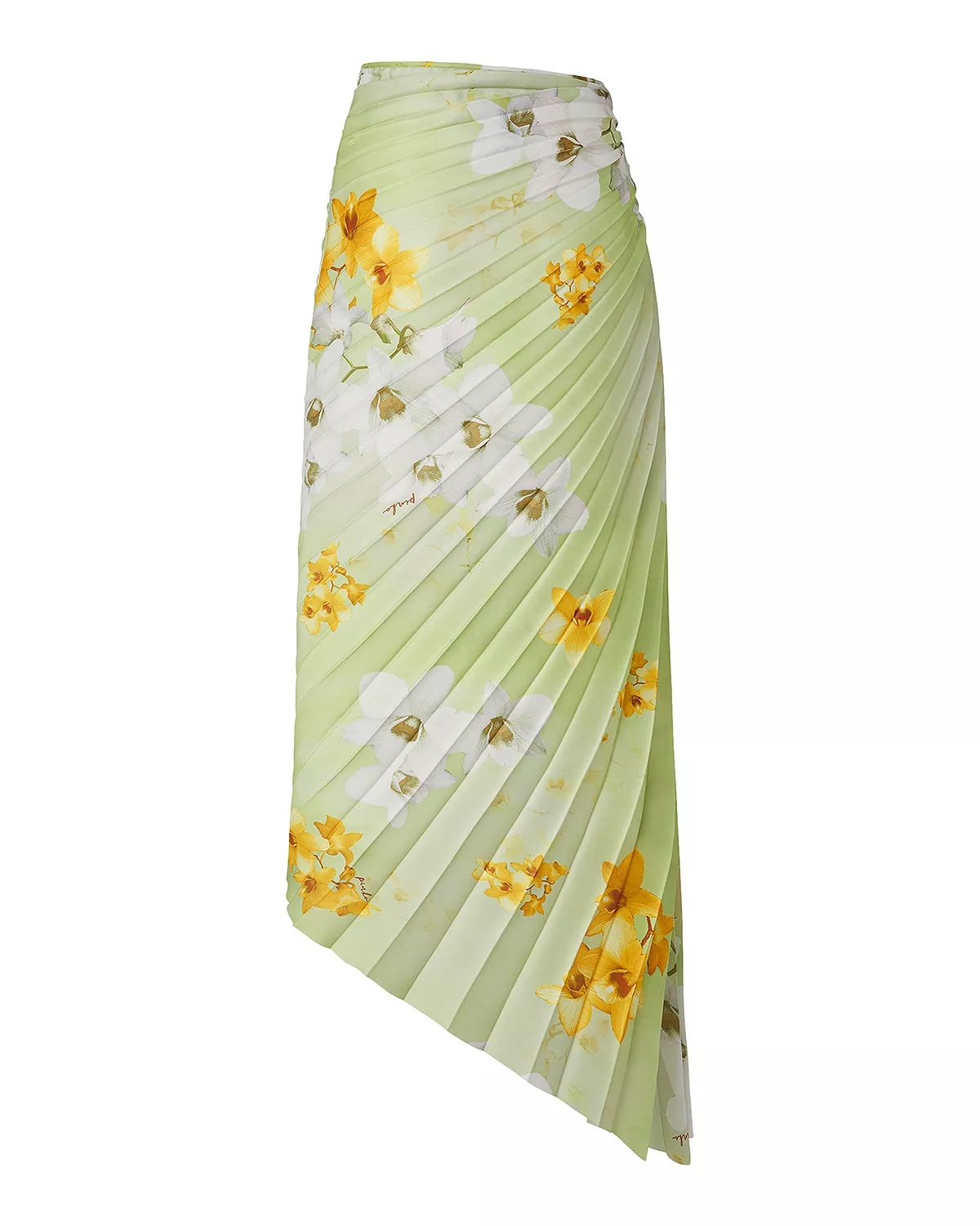 Ghiandaia Floral Pleated Asymmetric Skirt - 6