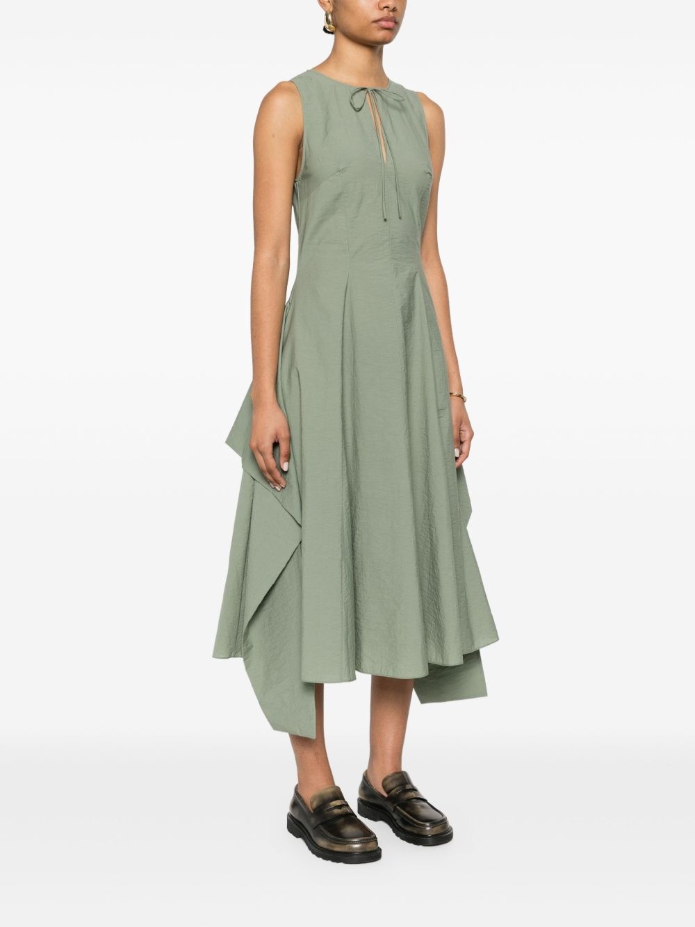 crinkle-finish midi dress - 3